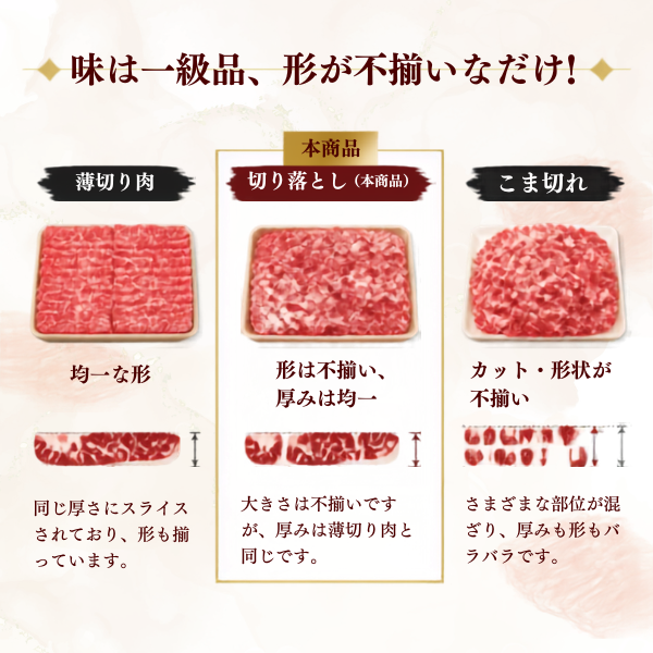総称山形牛　切り落とし　500g【3-4人分】の商品画像 4